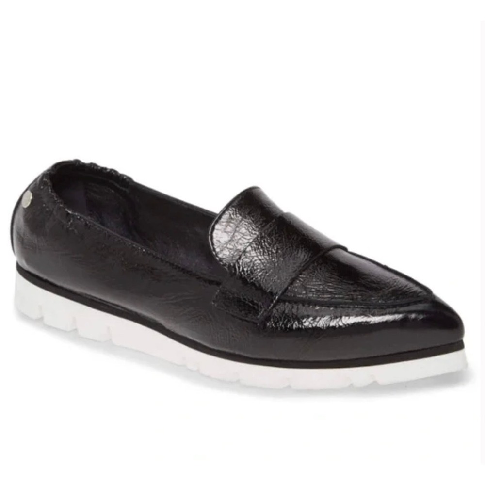 AGL Attilio Giusti Leombruni Loafers Women 37.5 Black Patent Leather Pointed Toe